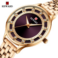REWARD RD21003L 2019 New Luxury Lady Dress Watches Brand  Crystal Diamond Women's Quartz Watches Full Steel Waterproof Clock